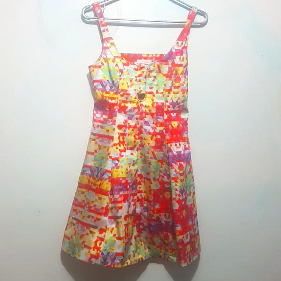 Multicolored geometric dress - Picture 1 of 2